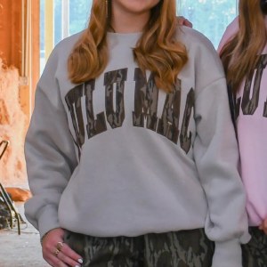 Lulu Mac Ladies Mossy Oak Crew GREIGE LADIES MEDIUM